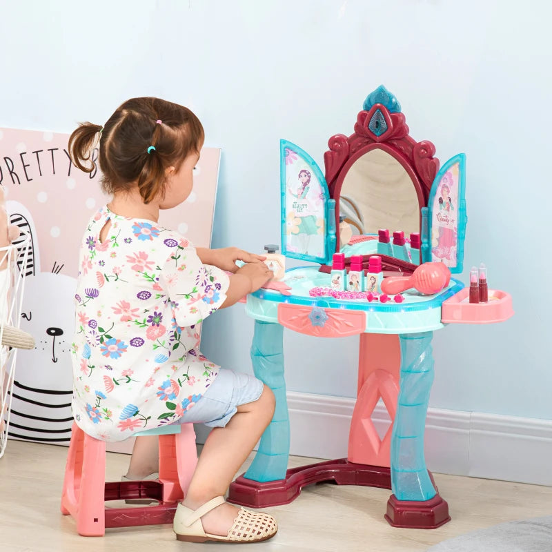 Magical Princess Dress-Up Set with Mirror, Light, and Sound - Pink/Blue