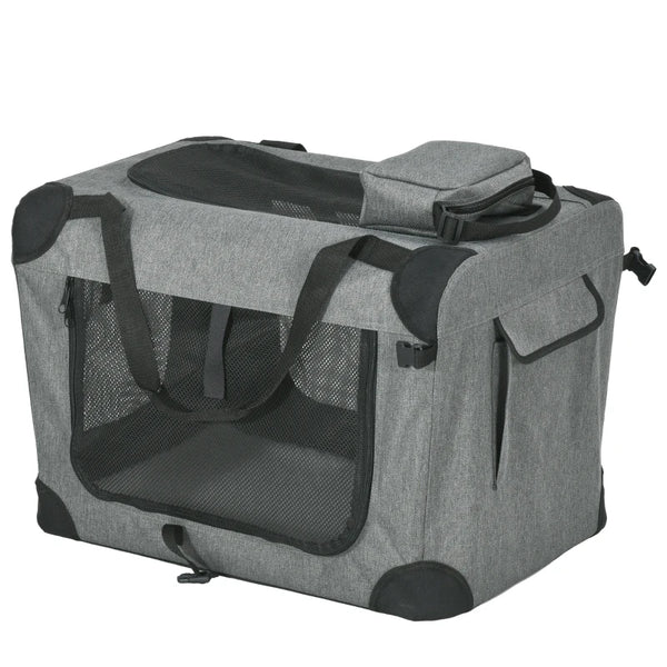 Grey Oxford Fabric Pet Carrier