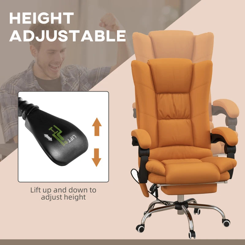 Orange Ergonomic Office Chair with Massage and Heating