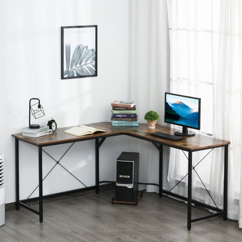 L-Shaped Black Gaming Desk - Home Office Computer Workstation