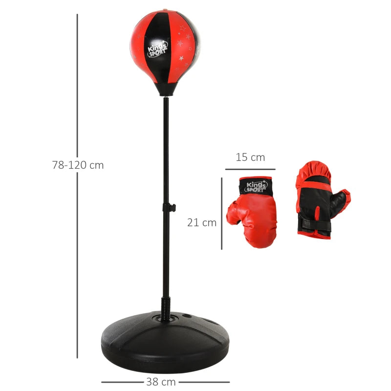 Kids Height Adjustable Boxing Punch Ball Set - Blue - 360° Rebound Spring - Ð¤38x78-120cm