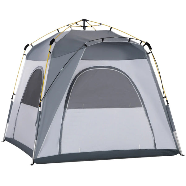 4-Person Light Grey Pop-Up Camping Tent
