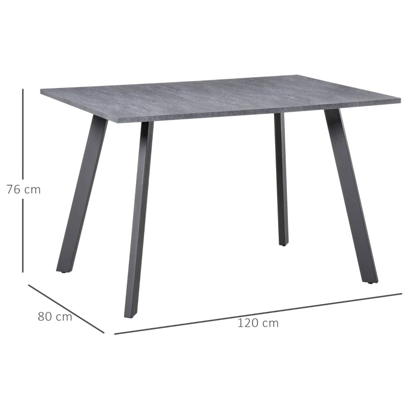 Dark Grey Metal Leg Dining Table with Spacious Top