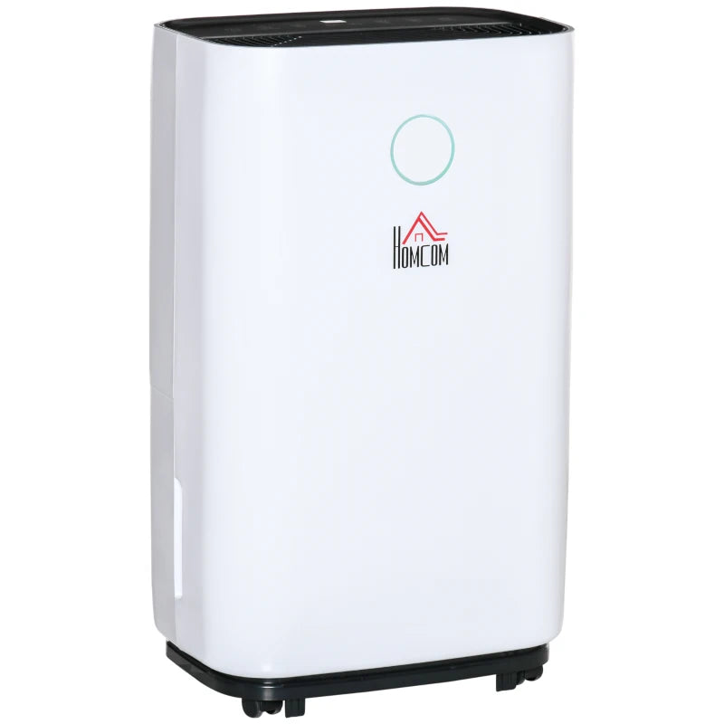 Compact 20L Home Dehumidifier - White LED Screen, Sleep Mode, 24H Timer