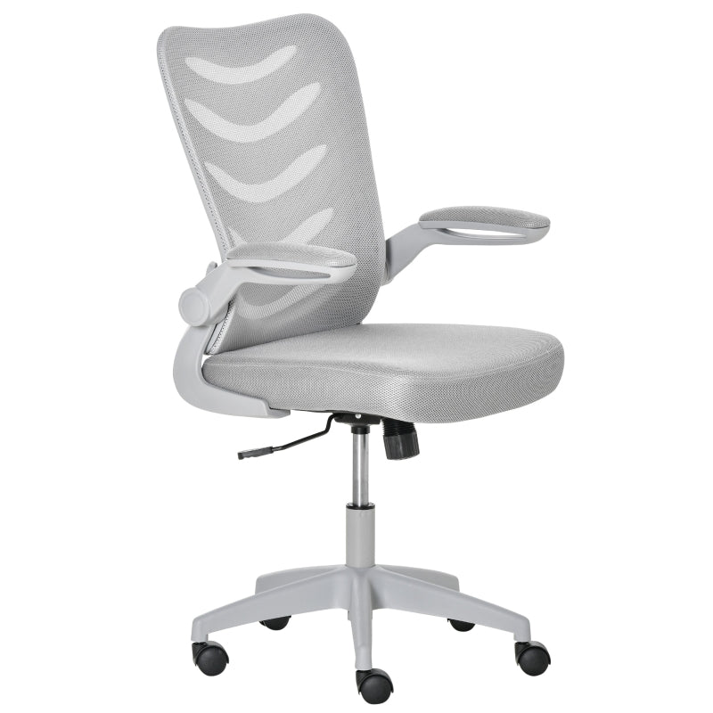 Grey Mesh Office Chair with Lumbar Support & Adjustable Height