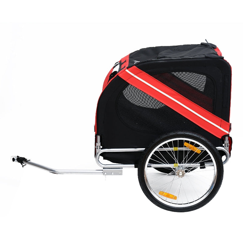 Steel Frame Pet Bicycle Trailer - Red/Black