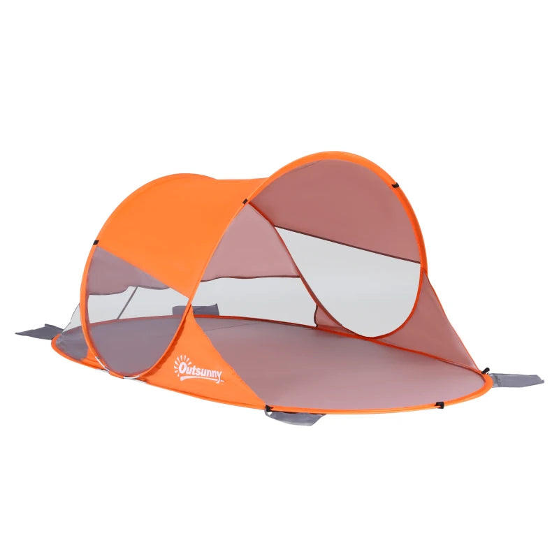 Orange Fibreglass Frame 2-Person Pop-Up Camping Tent