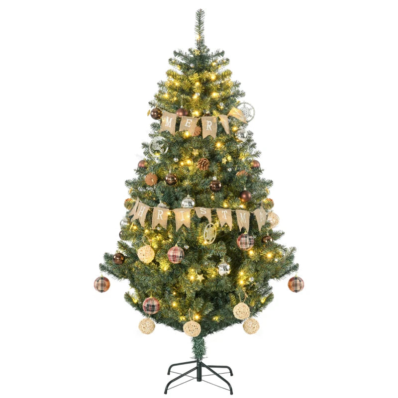 6ft Pre-lit Green Christmas Tree with Warm White LED Lights