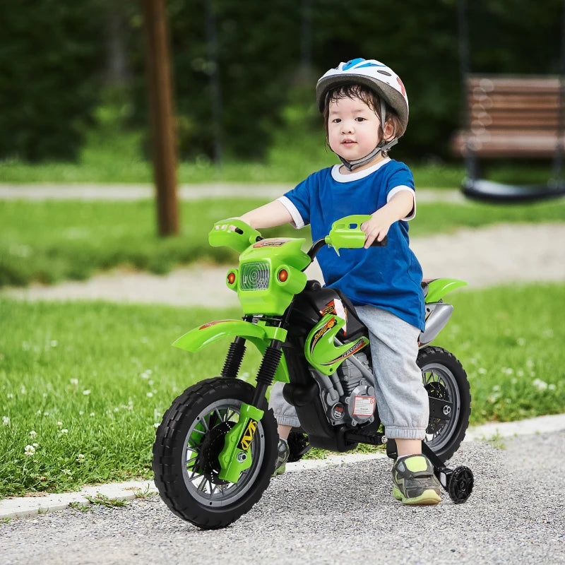 Green Kids Electric Motorbike Ride-On Toy (Ages 3-6)