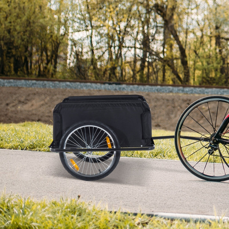 Red & Black Folding Cargo Bike Trailer with Removable Cover