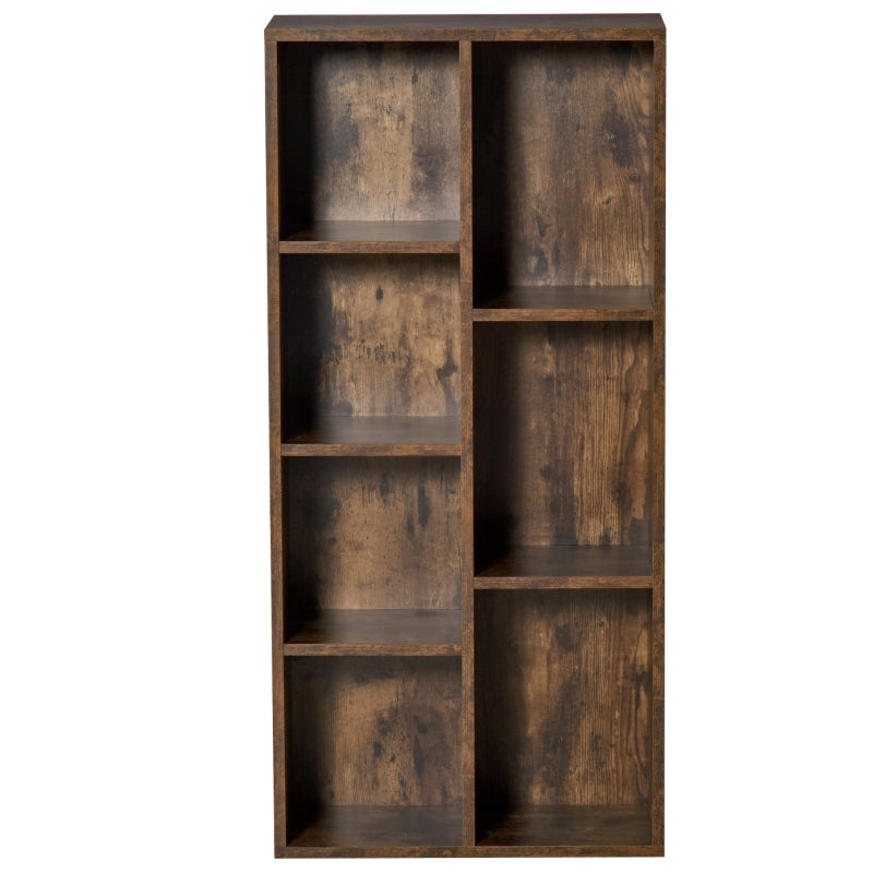 Rustic Brown Industrial Cube Bookshelf for Home Office