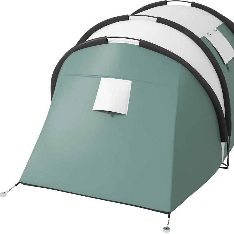 Dark Green 2-Bedroom Waterproof Camping Tent for Family Fishing Hiking