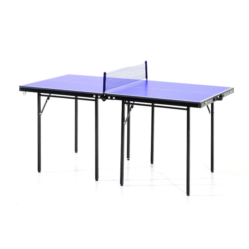 Blue Folding 5ft Mini Table Tennis Ping Pong Set