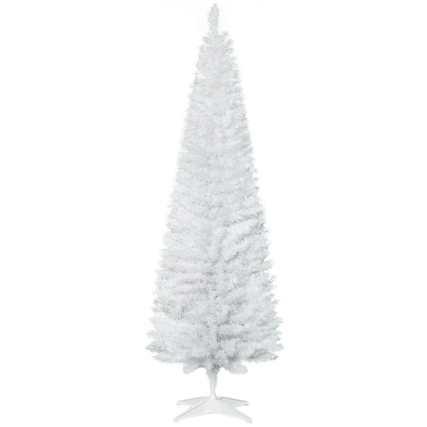 6ft White Pencil Slim Artificial Christmas Tree with Realistic Branches