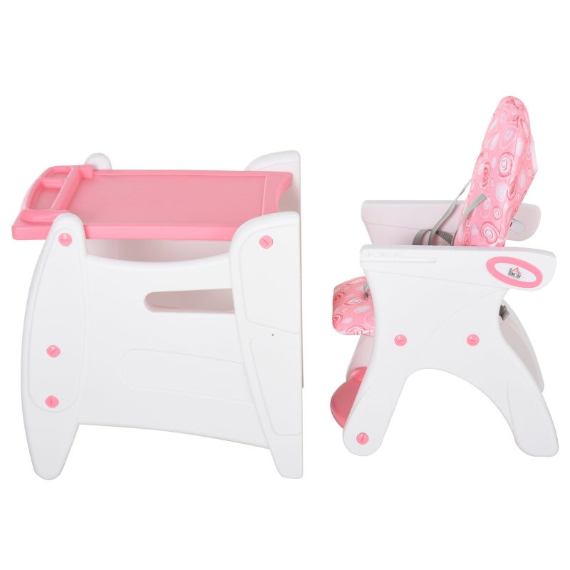 3-in-1 Pink Baby Booster High Chair