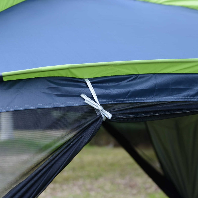 5-8 Person Dark Blue/Green Pop Up Camping Gazebo