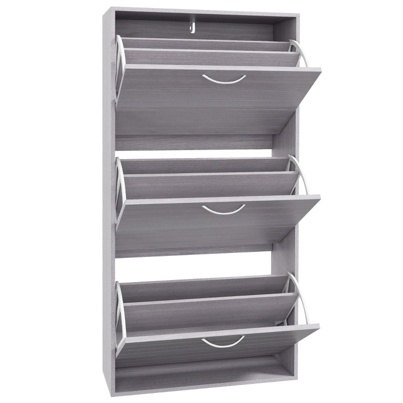 3-Drawer Slim Shoe Storage Cabinet, White, 12-Pair Organizer for Hallway