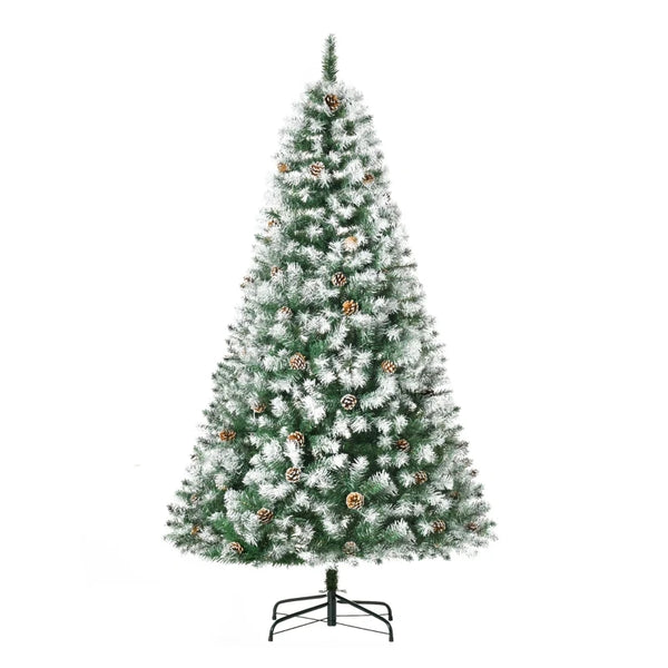 6FT Green Artificial Christmas Tree with Pine Cones - Holiday Xmas Decor