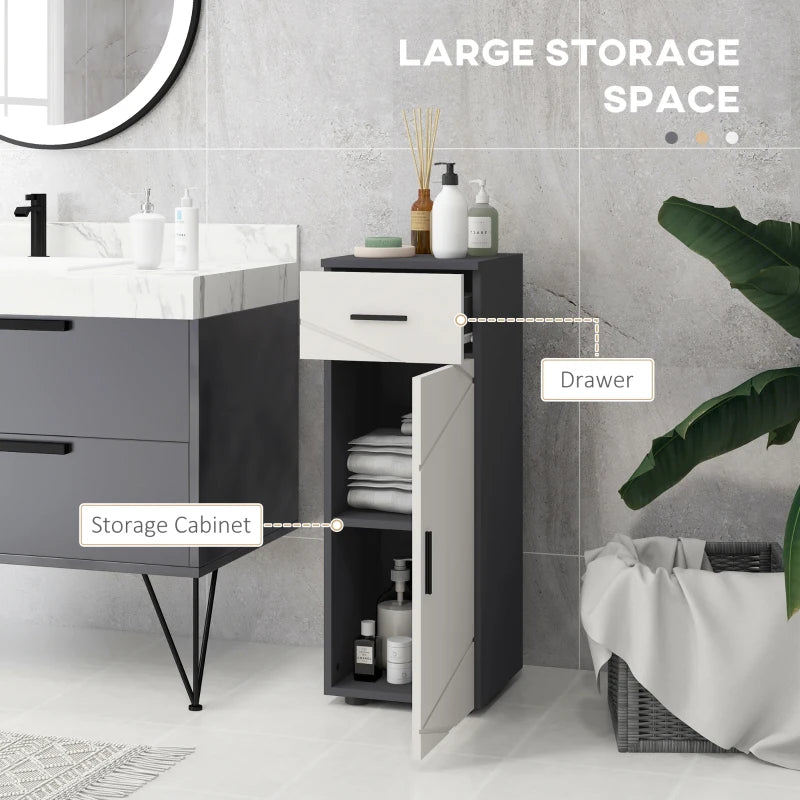 Grey 5-Piece Bathroom Storage Set: Cabinet, Shelves, Mirror, Sink