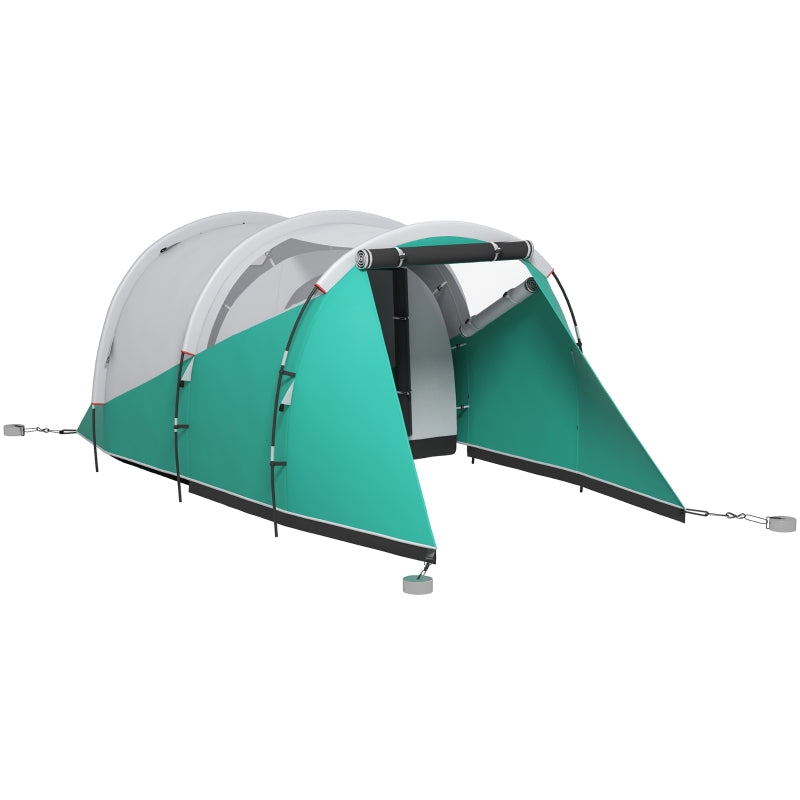 Green 3-Person Waterproof Two-Room Tunnel Tent - 3000mm