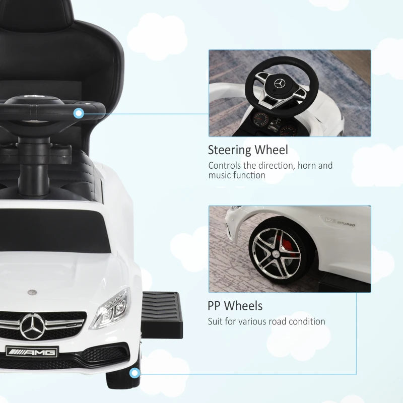 Red Ride-On Push Car with Steering Wheel and Storage for Toddlers 12-36 Months - Mercedes-Benz AMG C63