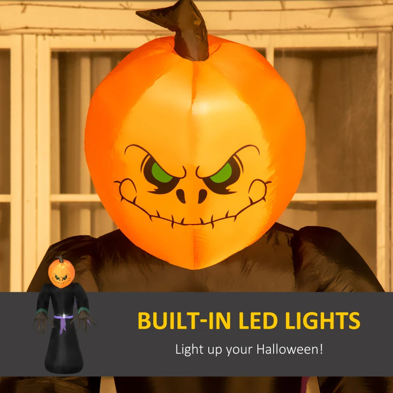 6 LED Inflatable Halloween Yard Decoration - Pumpkin Ghost Vampire Monster