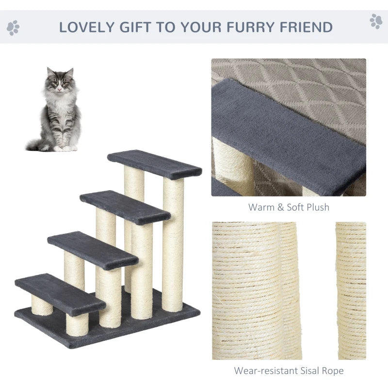 Grey Pet Ladder - Particle Board for Cats and Dogs