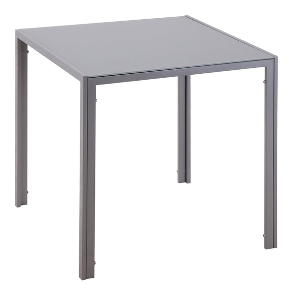 Grey Square Glass Dining Table for 2-4 People