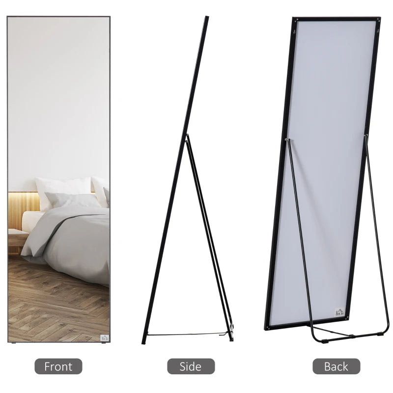 Black Full Length Floor Standing/Wall Hanging Mirror, 50x161.5cm