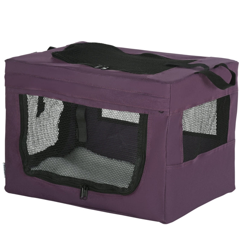 Purple Pet Carrier with Cushion for Miniature Dogs - 48.5cm