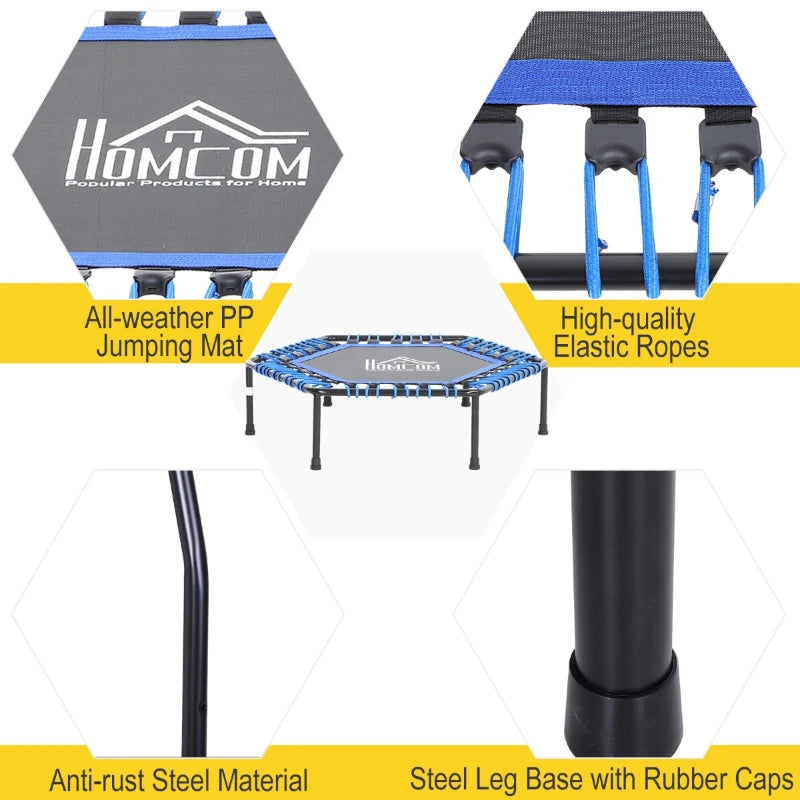 Blue 40" Mini Hexagon Trampoline with Anti-slip Pads