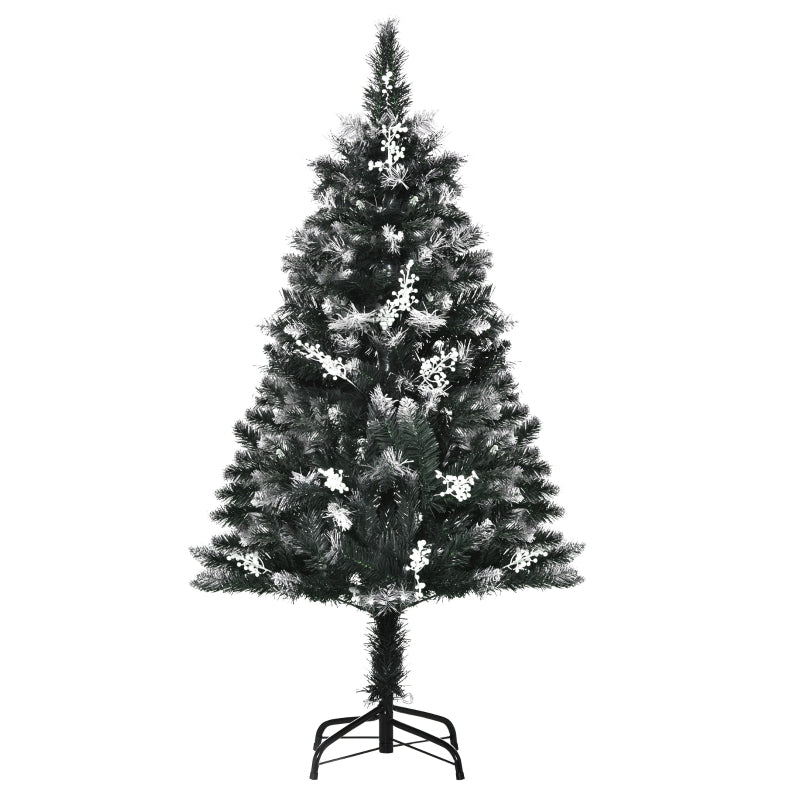 4FT Snow-Dipped Christmas Tree | White Berries & Star Topper | Indoor Xmas Decor