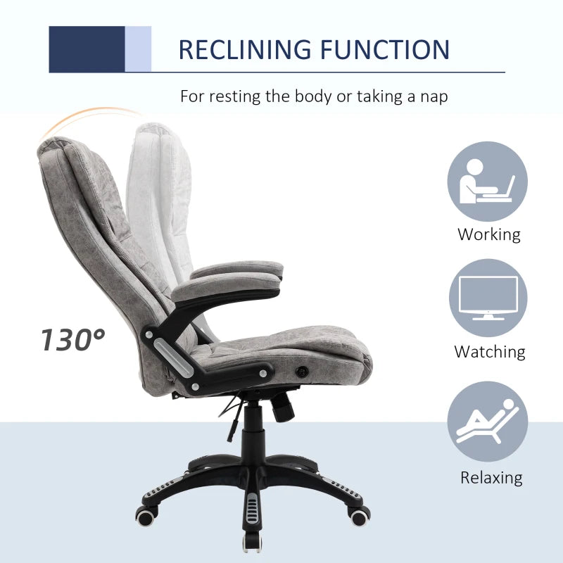 Grey Ergonomic Office Chair with Armrests & Adjustable Height