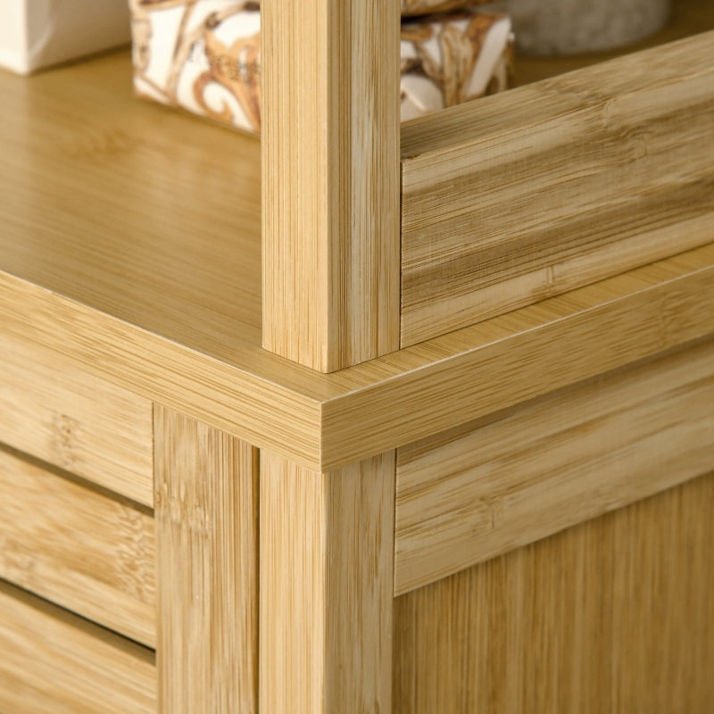 Natural Bathroom Floor Cabinet with 3 Shelves