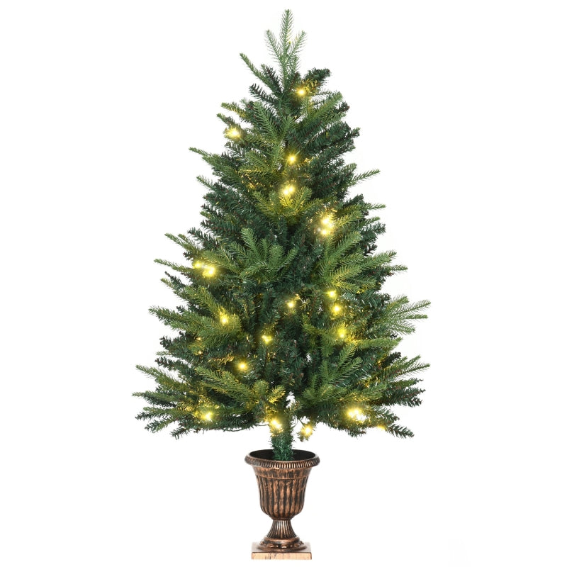 4FT Pre-Lit Green Christmas Spruce Tree with 80 LED Lights