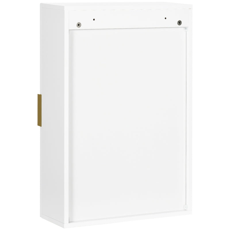 White Bathroom Wall Cabinet with Adjustable Shelves - Over Toilet Storage