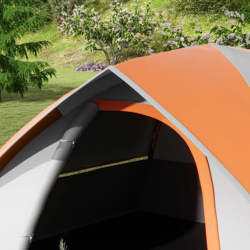 Orange/Grey 3-Person Dome Tent with Accessories