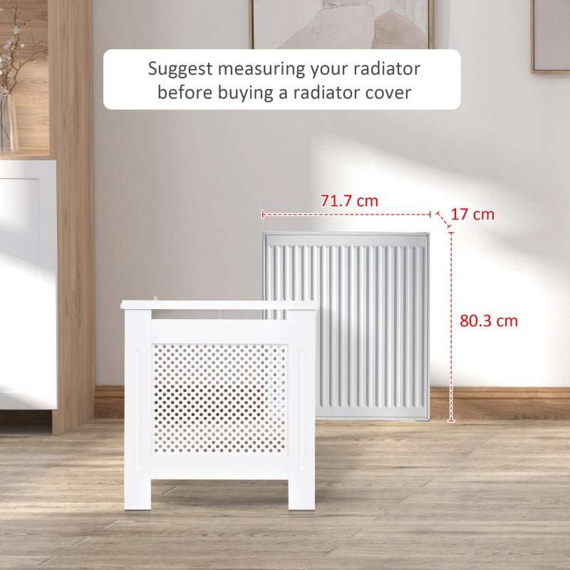 White Painted Wooden Radiator Cover - Modern Home Furniture (Small)