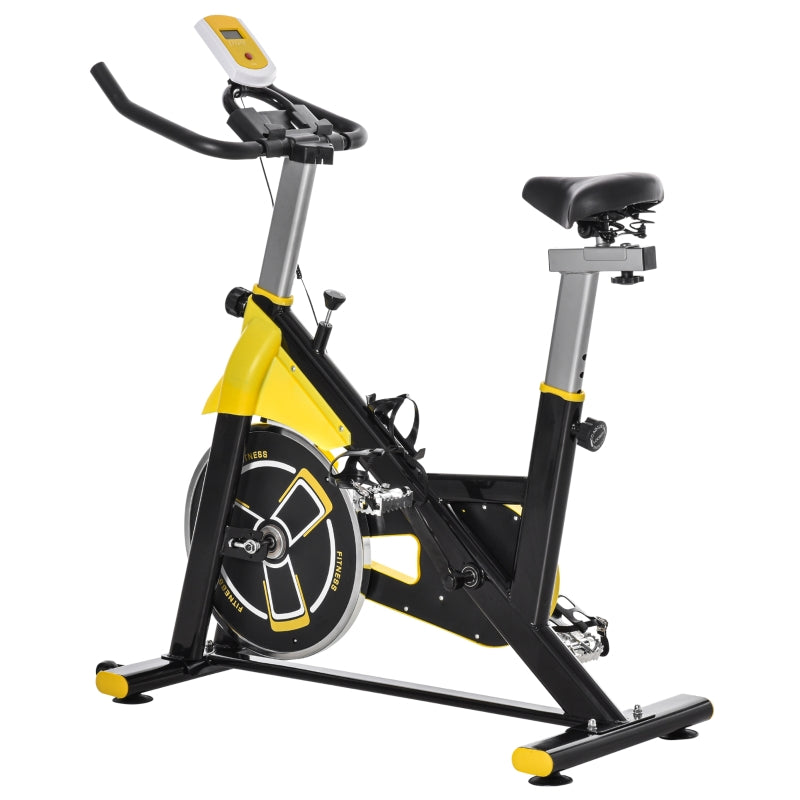 Yellow Exercise Bike with 6kg Flywheel, Adjustable Resistance, LCD Display