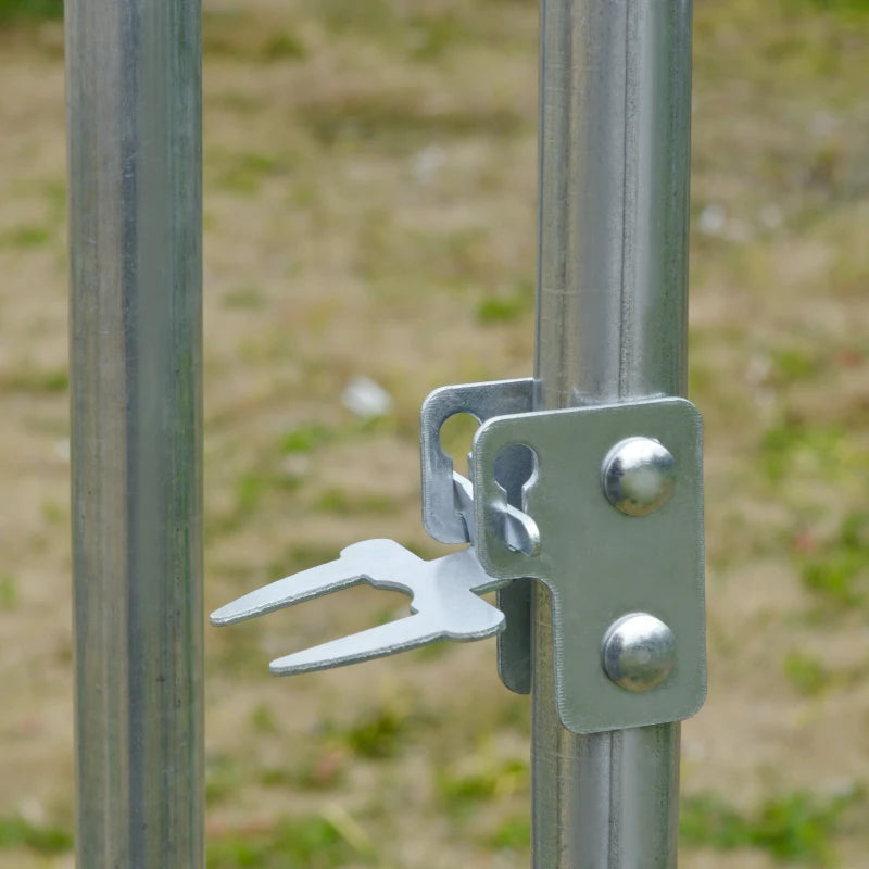 Galvanised Chicken Run with Water-Resistant Cover, 2.8 x 1.9 x 2m