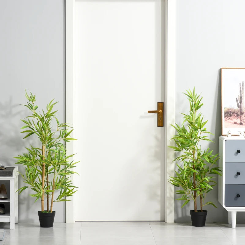 Green Artificial Bamboo Trees Set - Indoor/Outdoor Decor