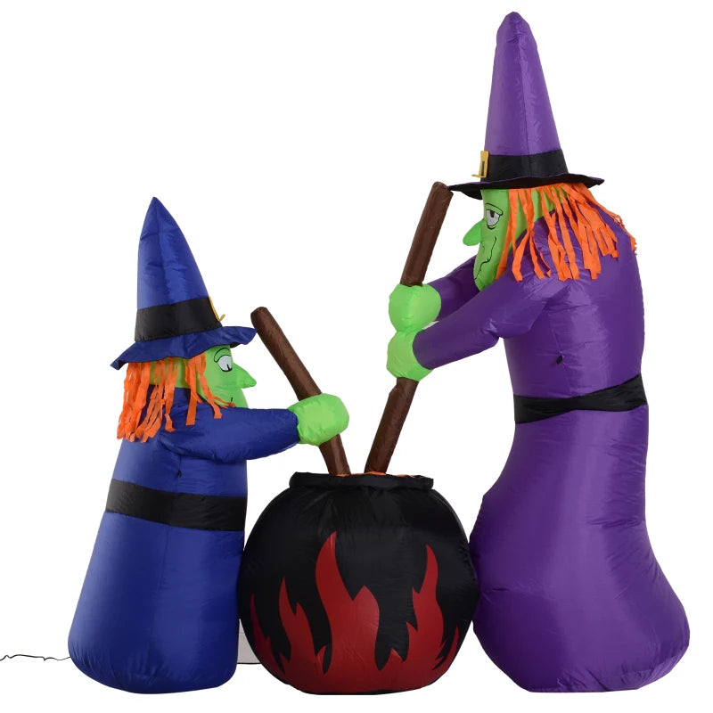 1.8m Inflatable Witches Halloween Decoration - Multicolour Polyester