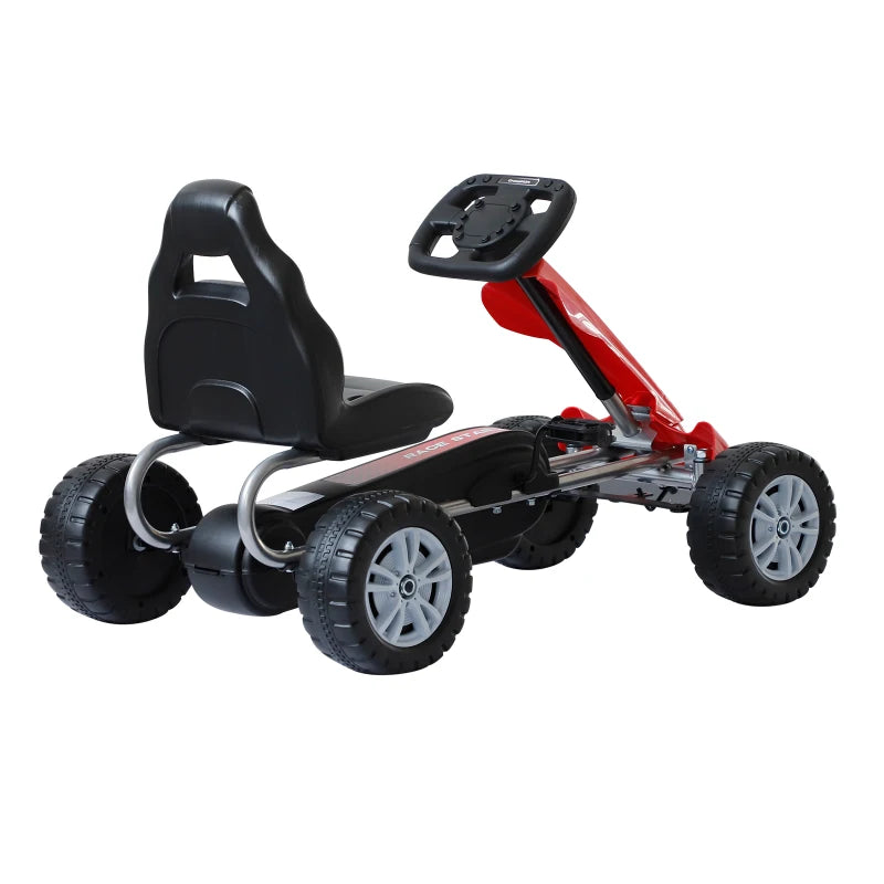 Kids Pedal Go-Kart, Black/Red, 80x49x50 cm