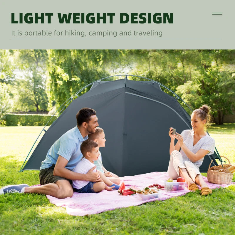 Dark Grey 2-Person Waterproof Dome Camping Tent