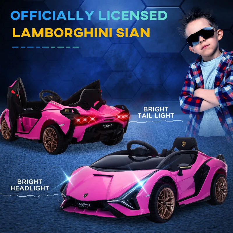 12V Pink Kids Electric Ride-On Car with Remote Control and Music