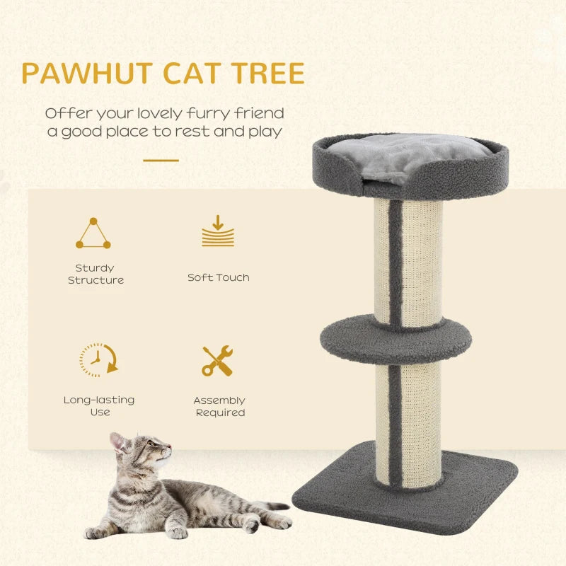 Grey 91cm Cat Tower Scratching Post for Indoor Cats