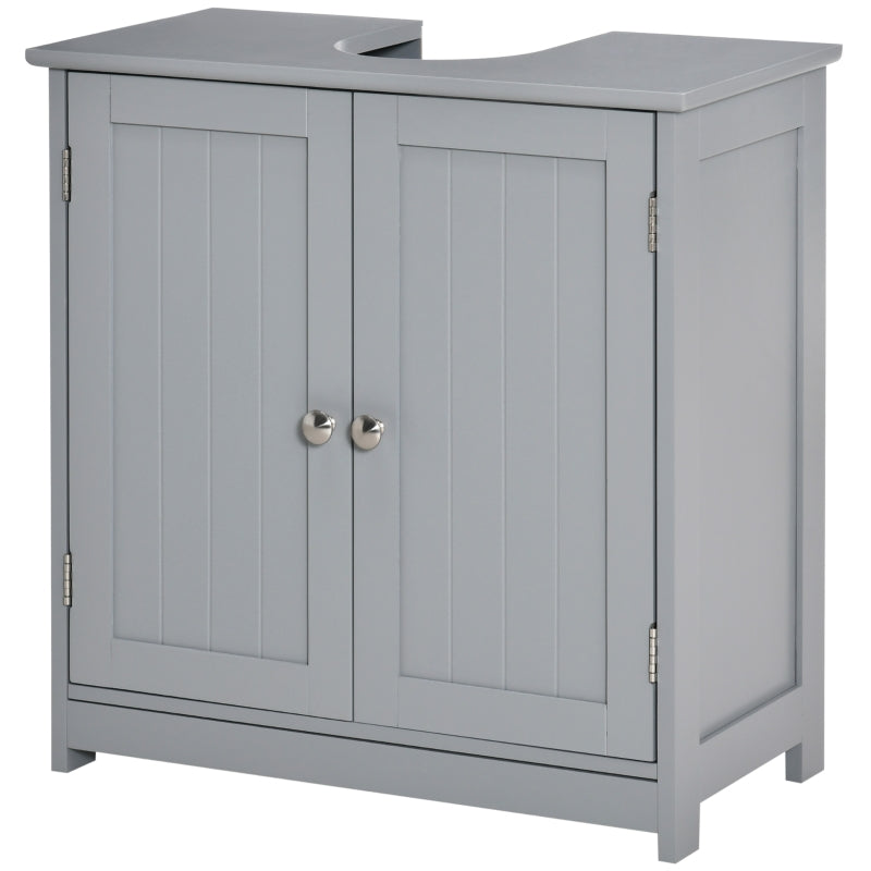 Grey Under-Sink Storage Cabinet with Adjustable Shelf - 60x60cm