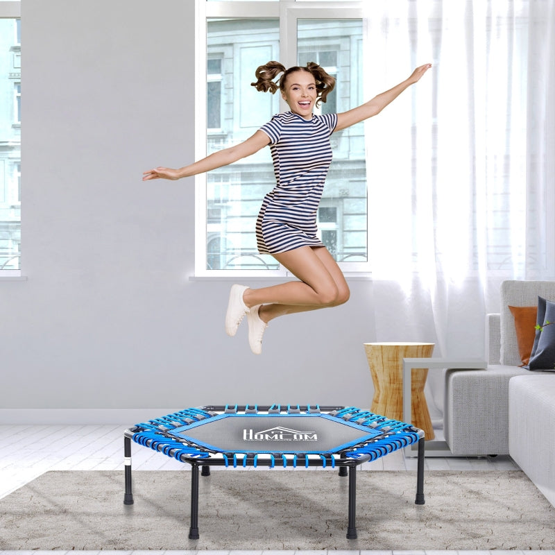 Blue 40" Mini Hexagon Trampoline with Anti-slip Pads