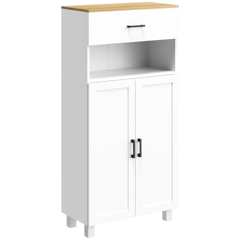 Nordic White Kitchen Storage Cabinet with Drawer and Doors