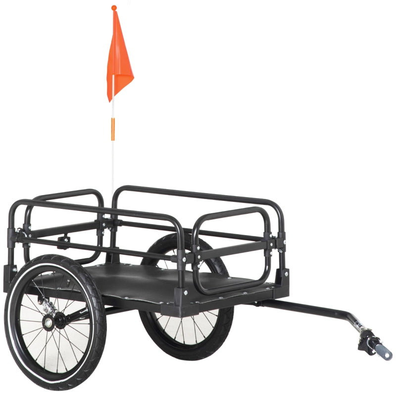 Black Steel Bike Trailer with Triple Safety and Suspension